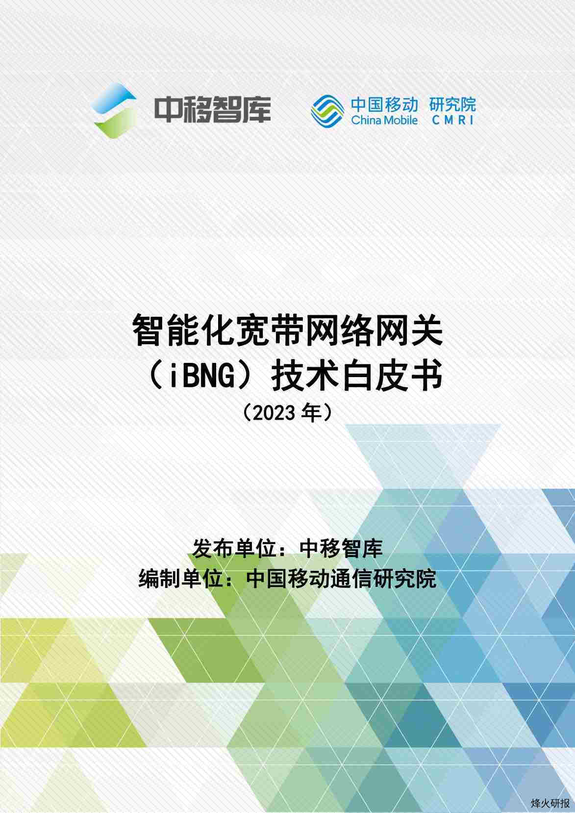 【中移智库】互联网行业：智能化宽带网络网关（iBNG）技术白皮书2023